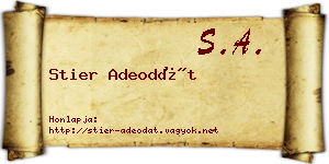 Stier Adeodát névjegykártya